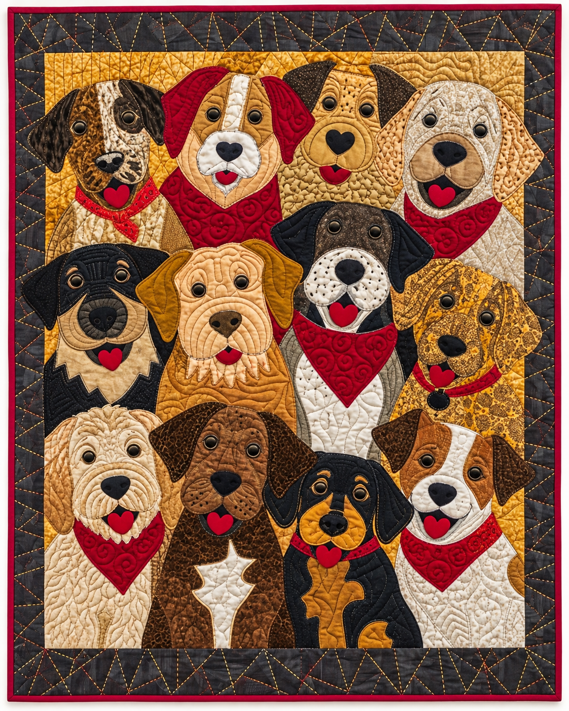 Friendly Dog Portrait Collage TD101026244 Quilt Blanket