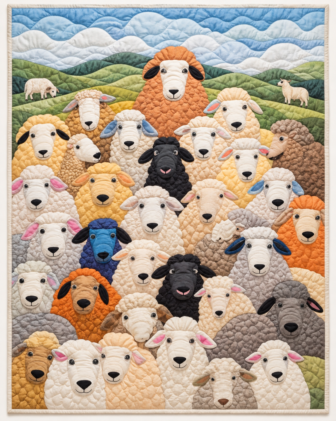 Friendly Sheep Flock TD101026247 Quilt Blanket