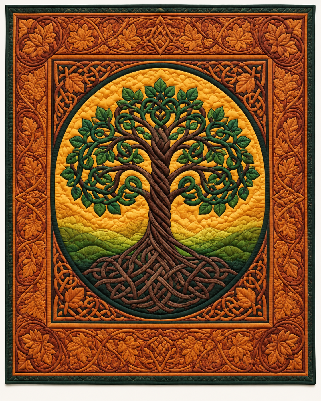 Golden Celtic Tree TD101026257 Quilt Blanket