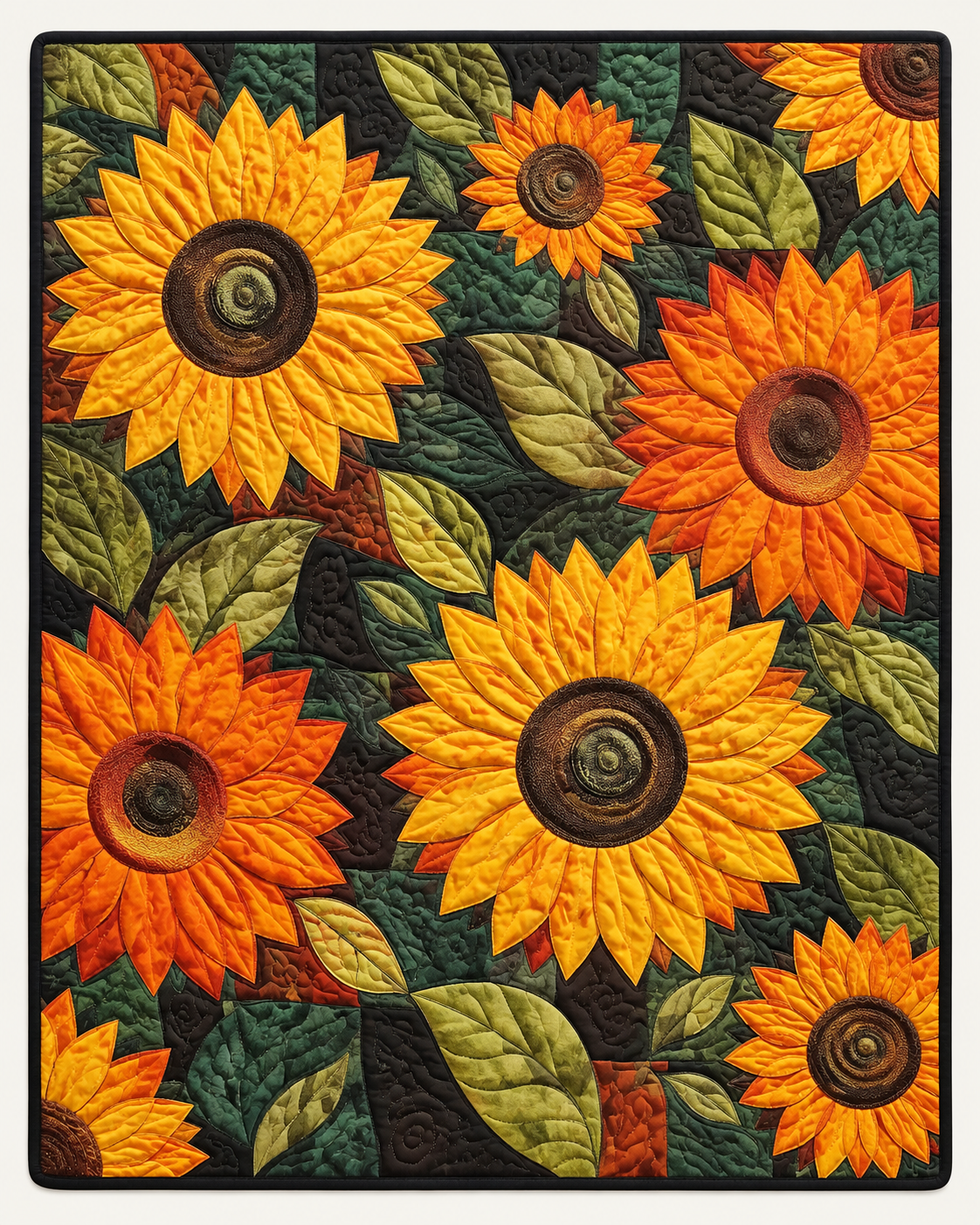 Golden Sunflower Garden TD101026273 Quilt Blanket