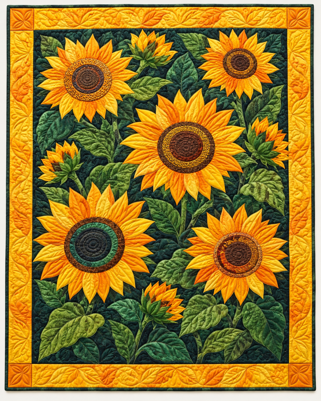Golden Sunflower Meadow TD101026274 Quilt Blanket