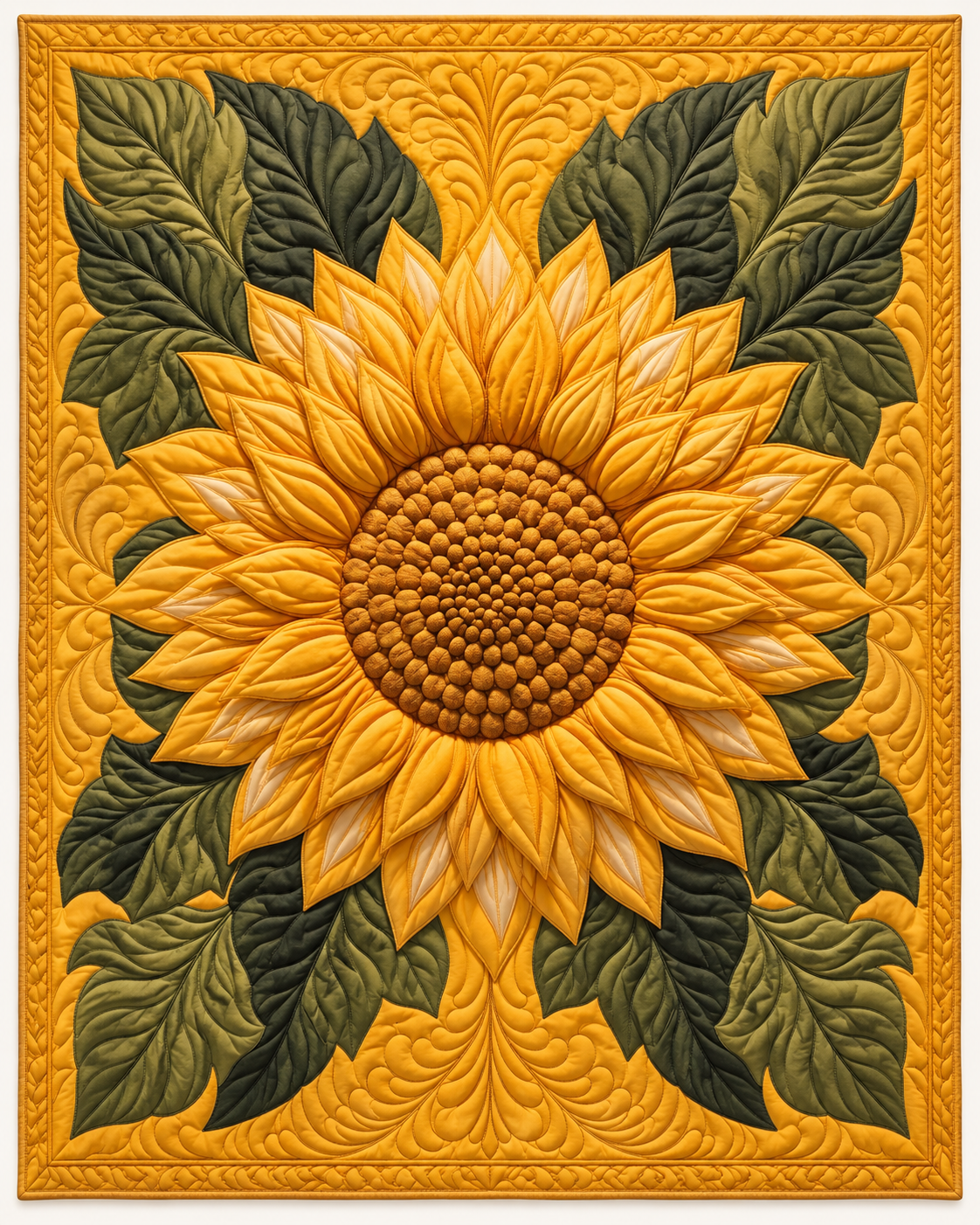 Golden Sunflower Medallion TD101026275 Quilt Blanket