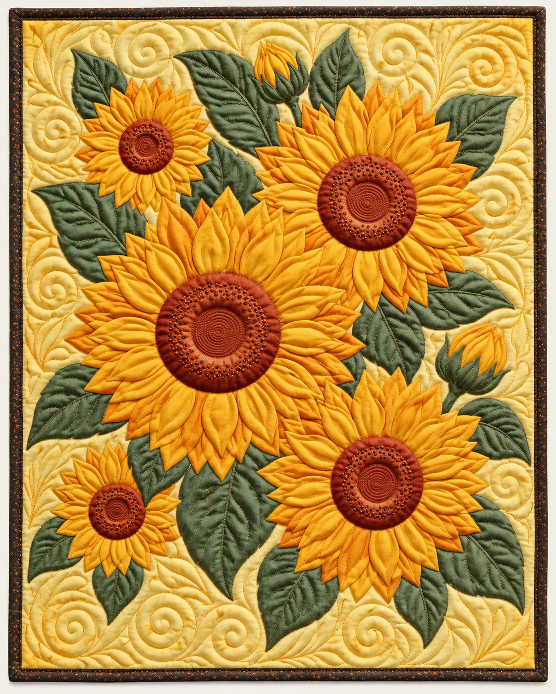 Golden Sunflower Trio TD101026276 Quilt Blanket