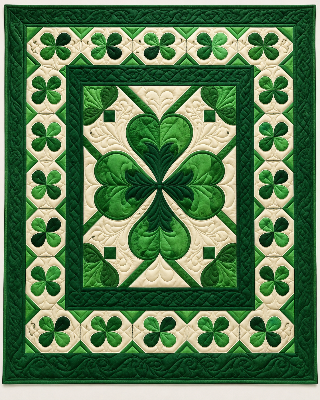 Green Clover Medallion TD101026281 Quilt Blanket