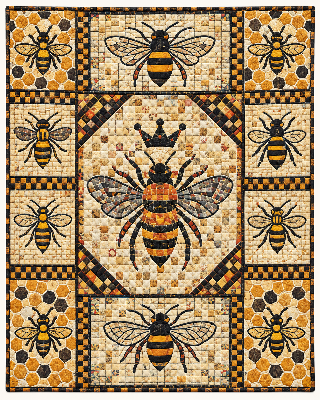 Honeybee Mosaic TD101026293 Quilt Blanket