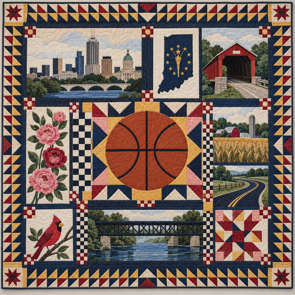 Indiana Crossroads In Motion TD1410261045 Quilt Blanket
