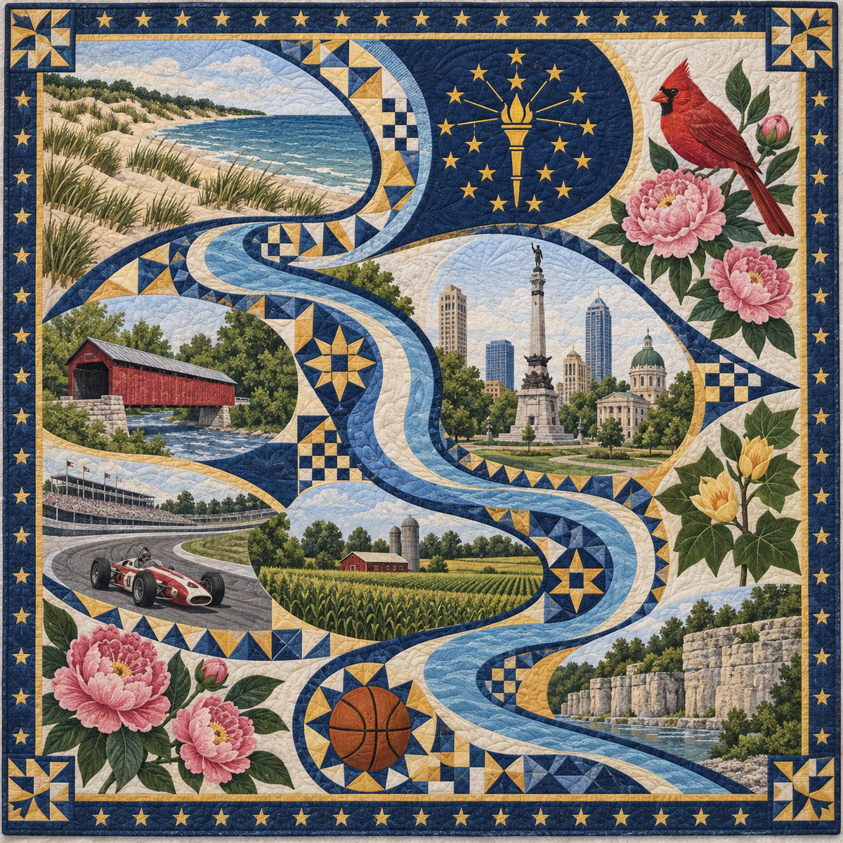 Indiana River Of Stories TD181026544 Quilt Blanket