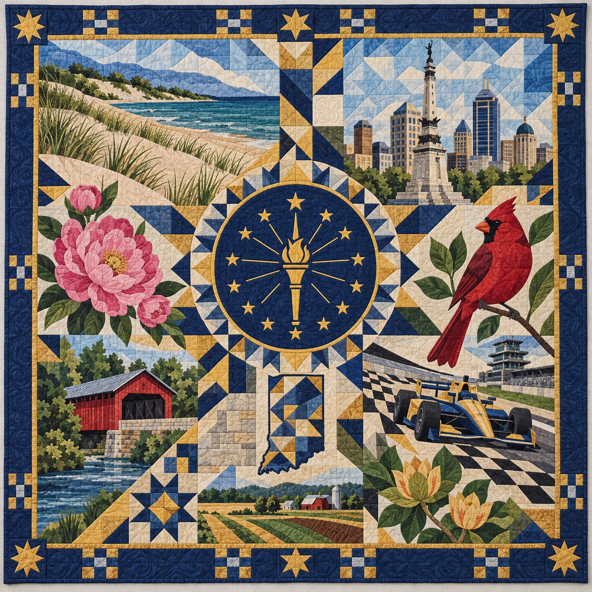 Indiana Mosaic Horizons TD181026549 Quilt Blanket