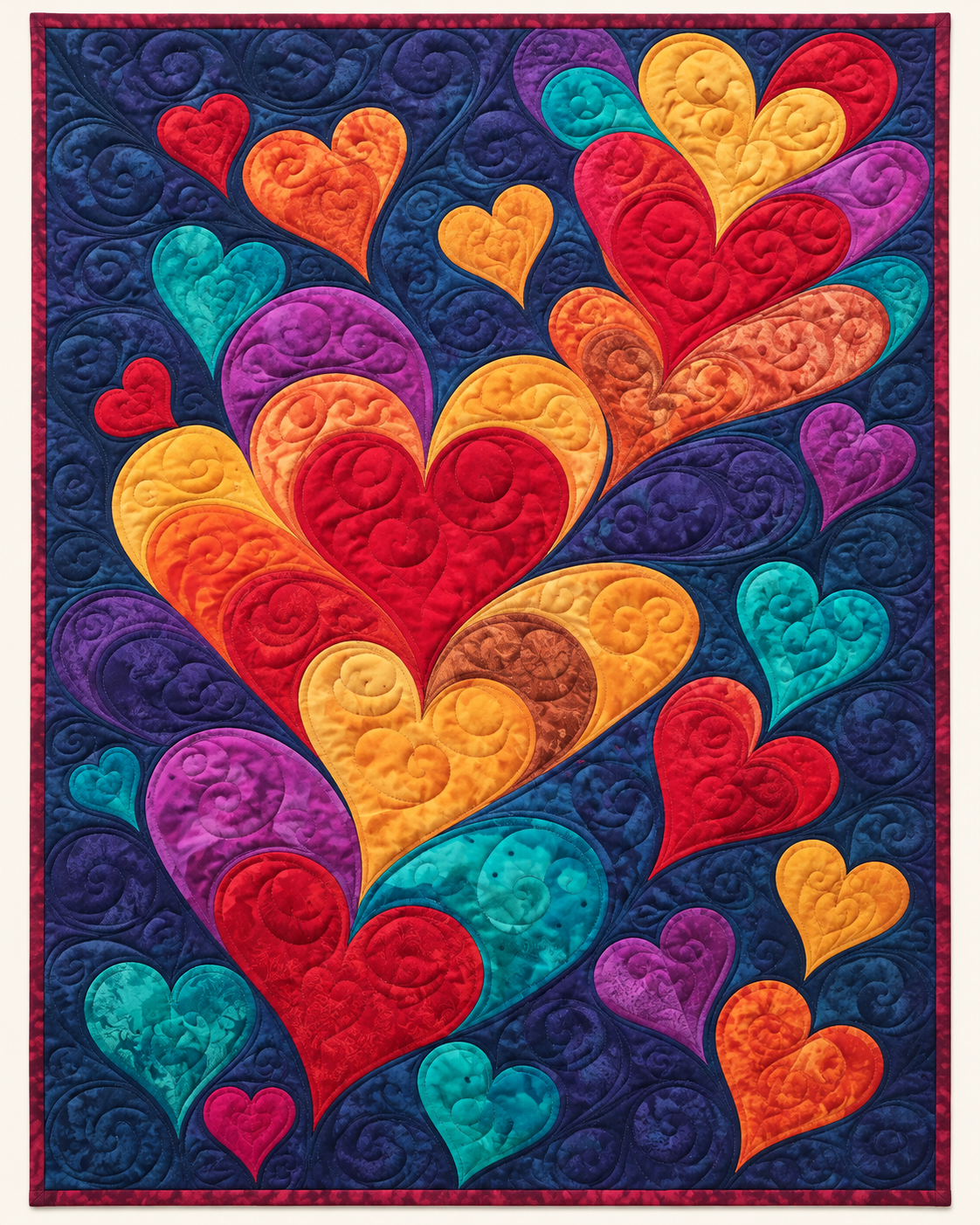 Jewel Heart Cascade TD101026311 Quilt Blanket