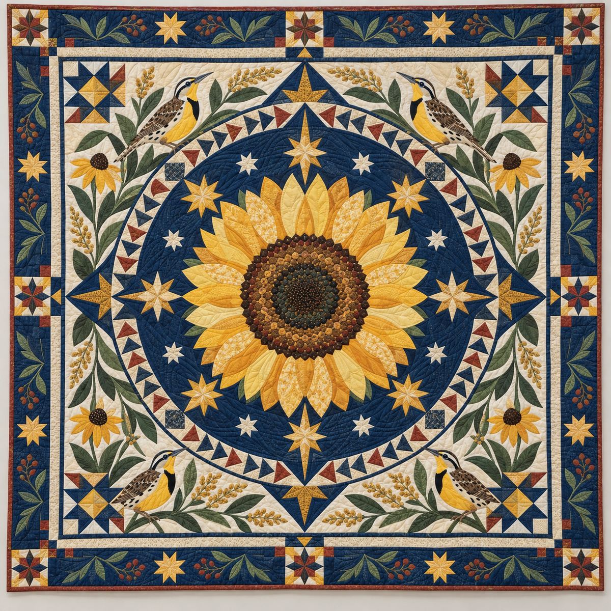 Kansas Ad Astra Sunflower TD1410261047 Quilt Blanket