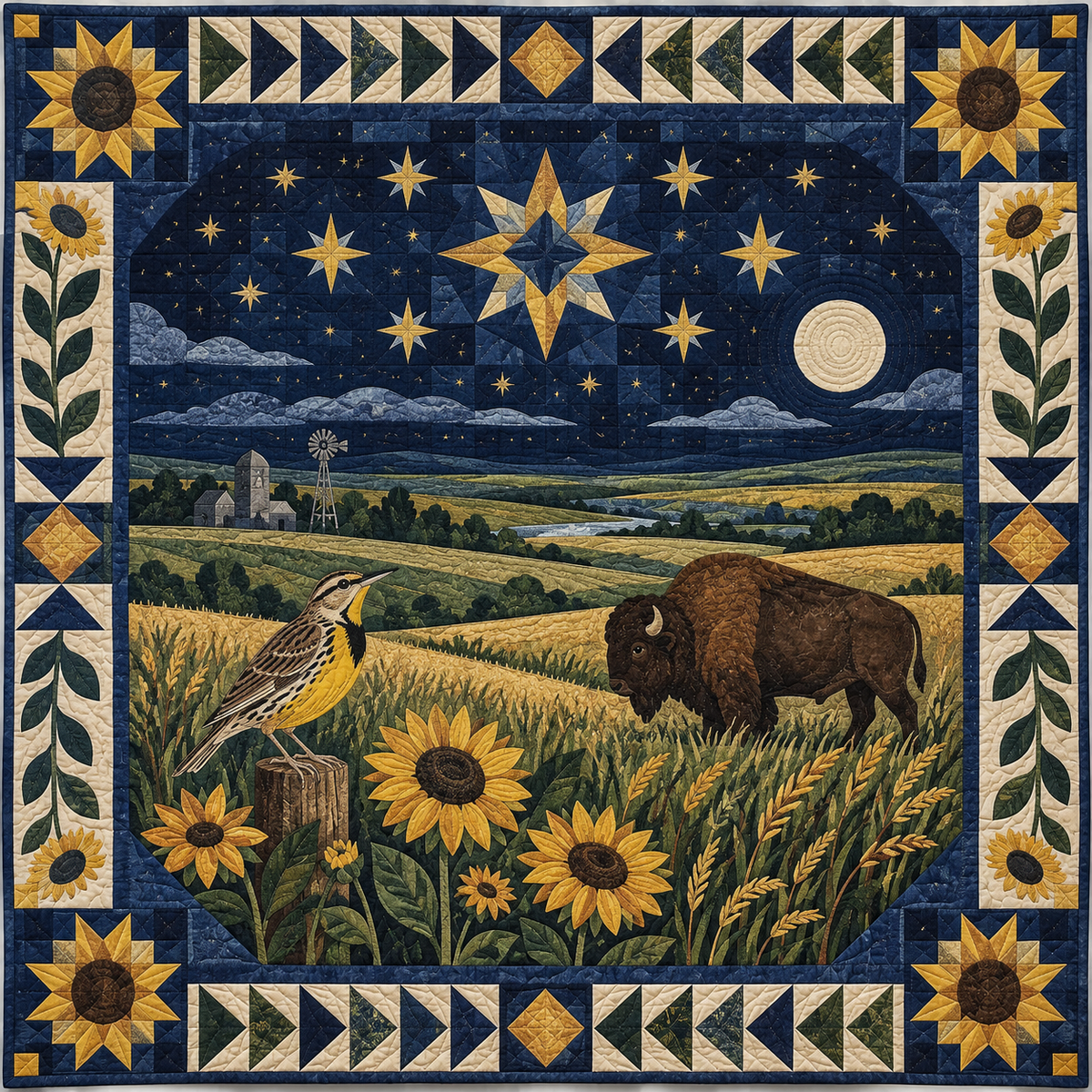 Kansas Night Garden TD181026555 Quilt Blanket
