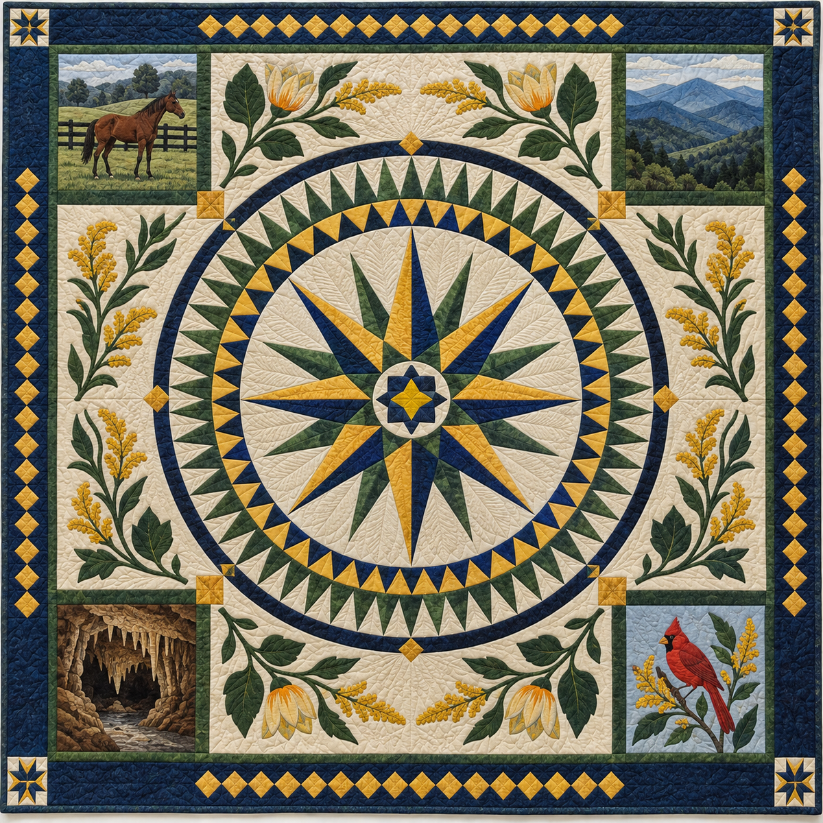 Kentucky Radiant Compass TD181026567 Quilt Blanket