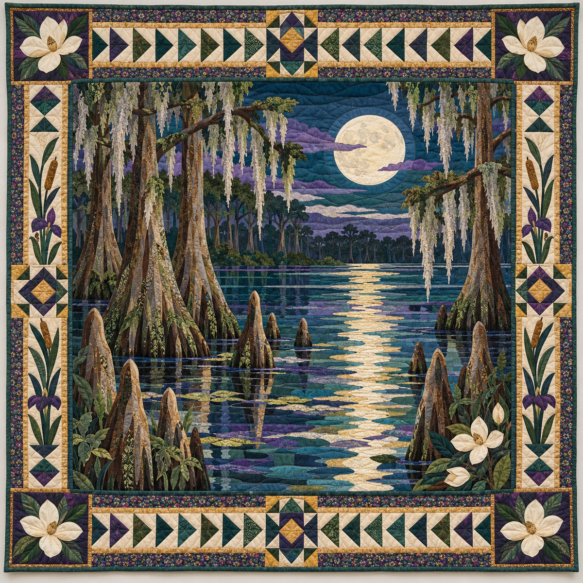 Louisiana Atchafalaya Moonwater TD1410261052 Quilt Blanket