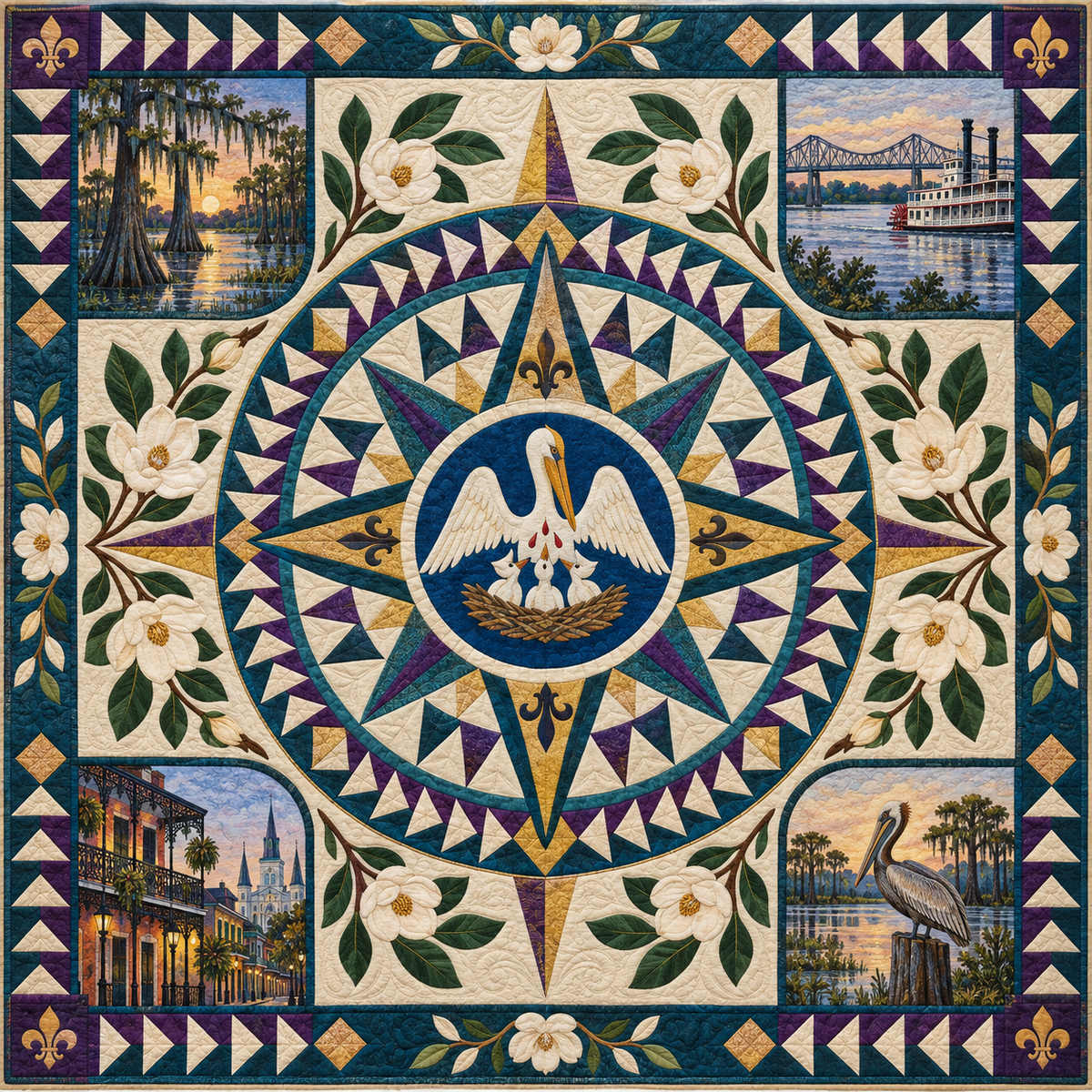Louisiana Radiant Compass TD181026577 Quilt Blanket