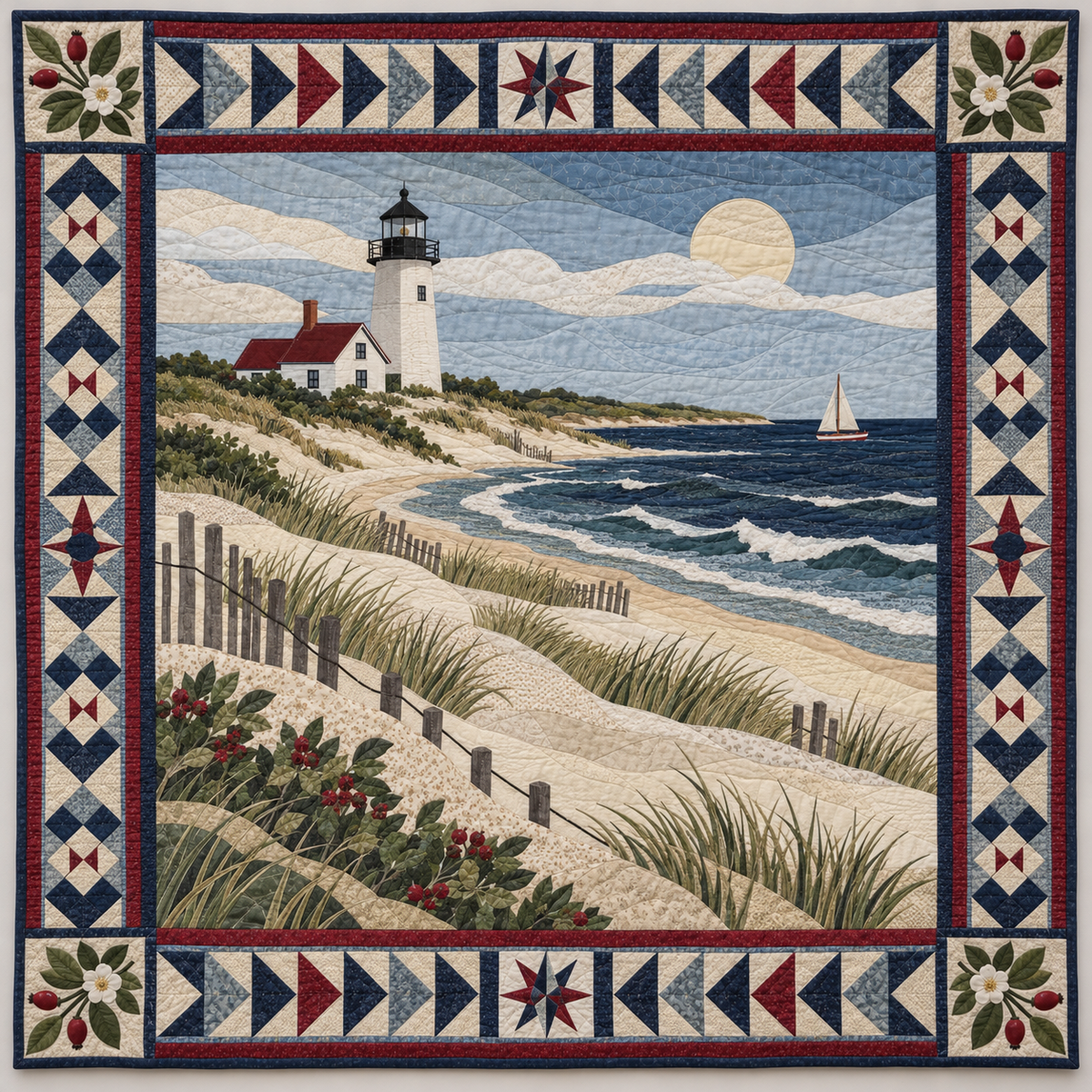 Massachusetts Cape Light And Dunes TD1410261055 Quilt Blanket