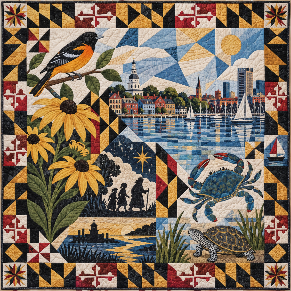 Maryland Mosaic Horizons TD181026599 Quilt Blanket