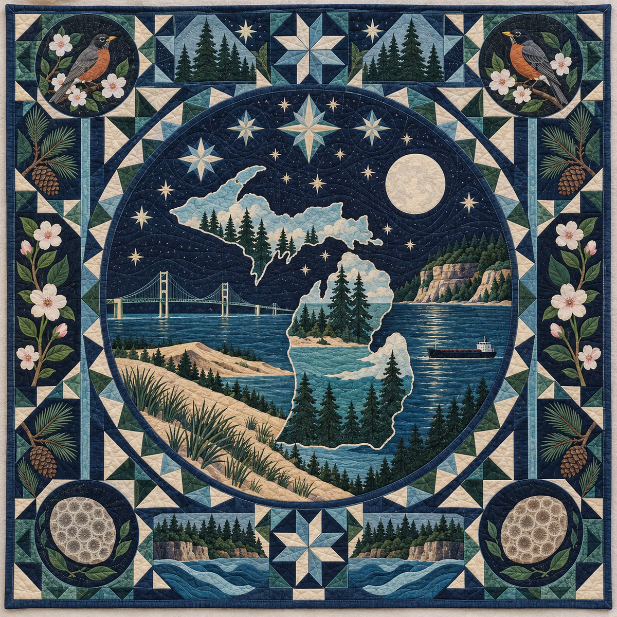 Michigan Night Garden TD181026615 Quilt Blanket