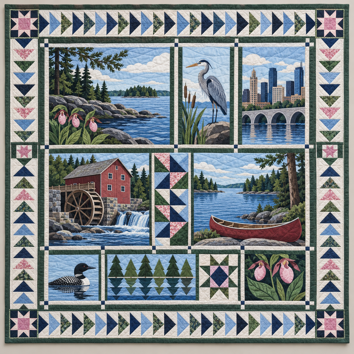 Minnesota Lakeside Rhythm TD1410261069 Quilt Blanket