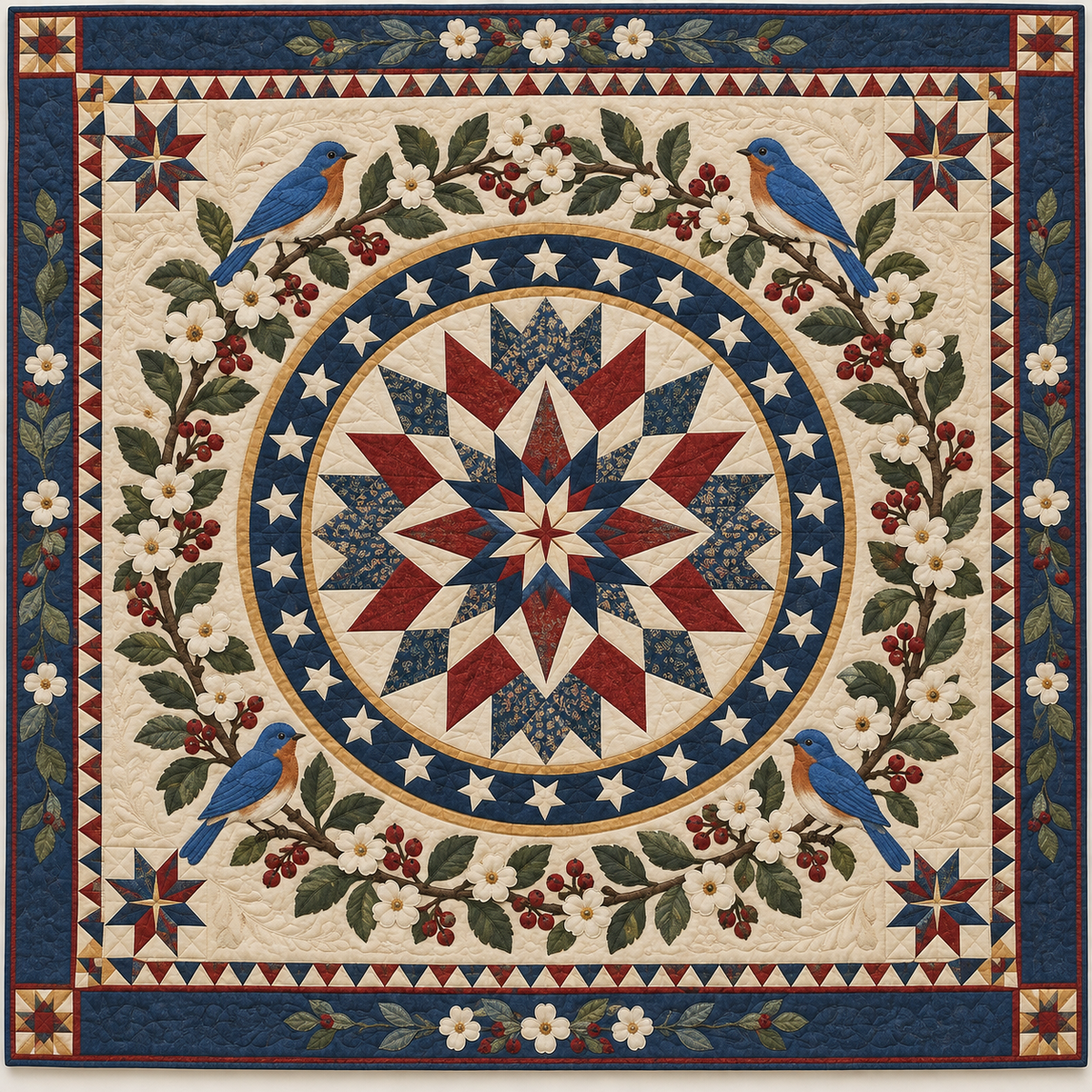 Missouri Hawthorn Star Union TD1410261071 Quilt Blanket