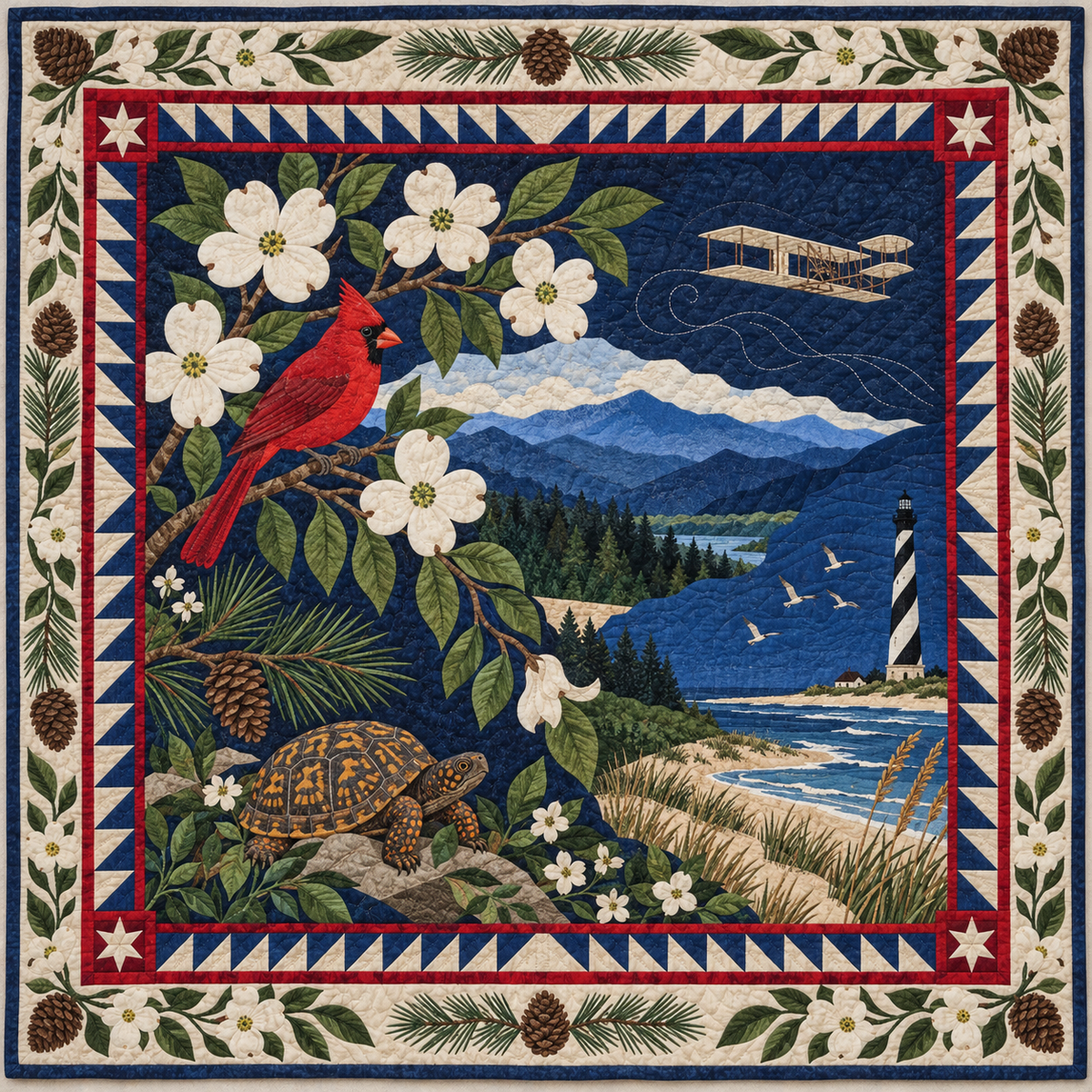 North Carolina Botanical Heritage TD181026662 Quilt Blanket