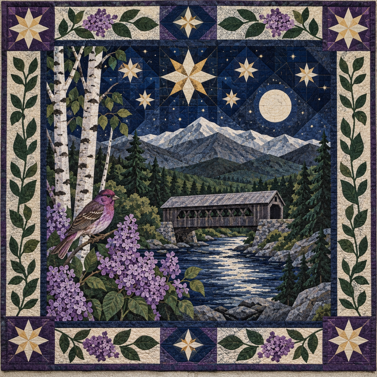 New Hampshire Night Garden TD181026695 Quilt Blanket