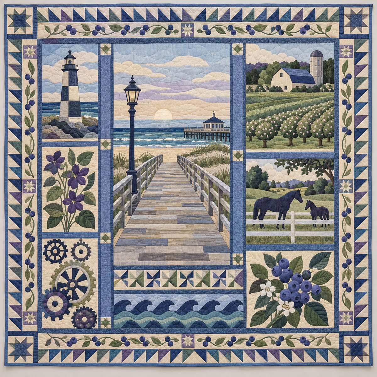 New Jersey Boardwalk To Orchard TD1410261093 Quilt Blanket