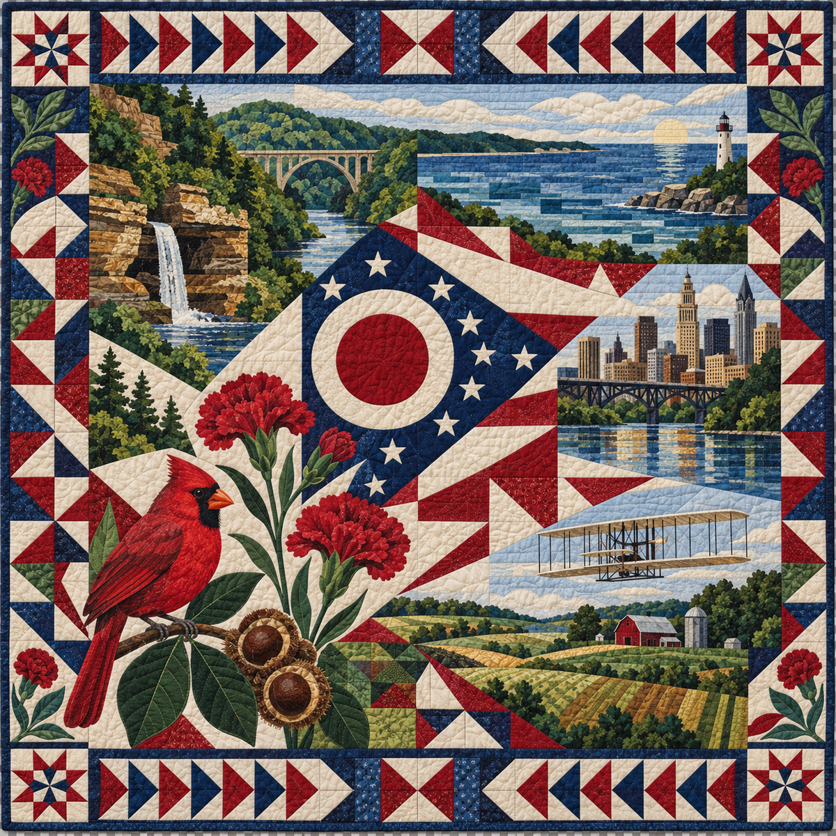Ohio Mosaic Horizons TD181026749 Quilt Blanket