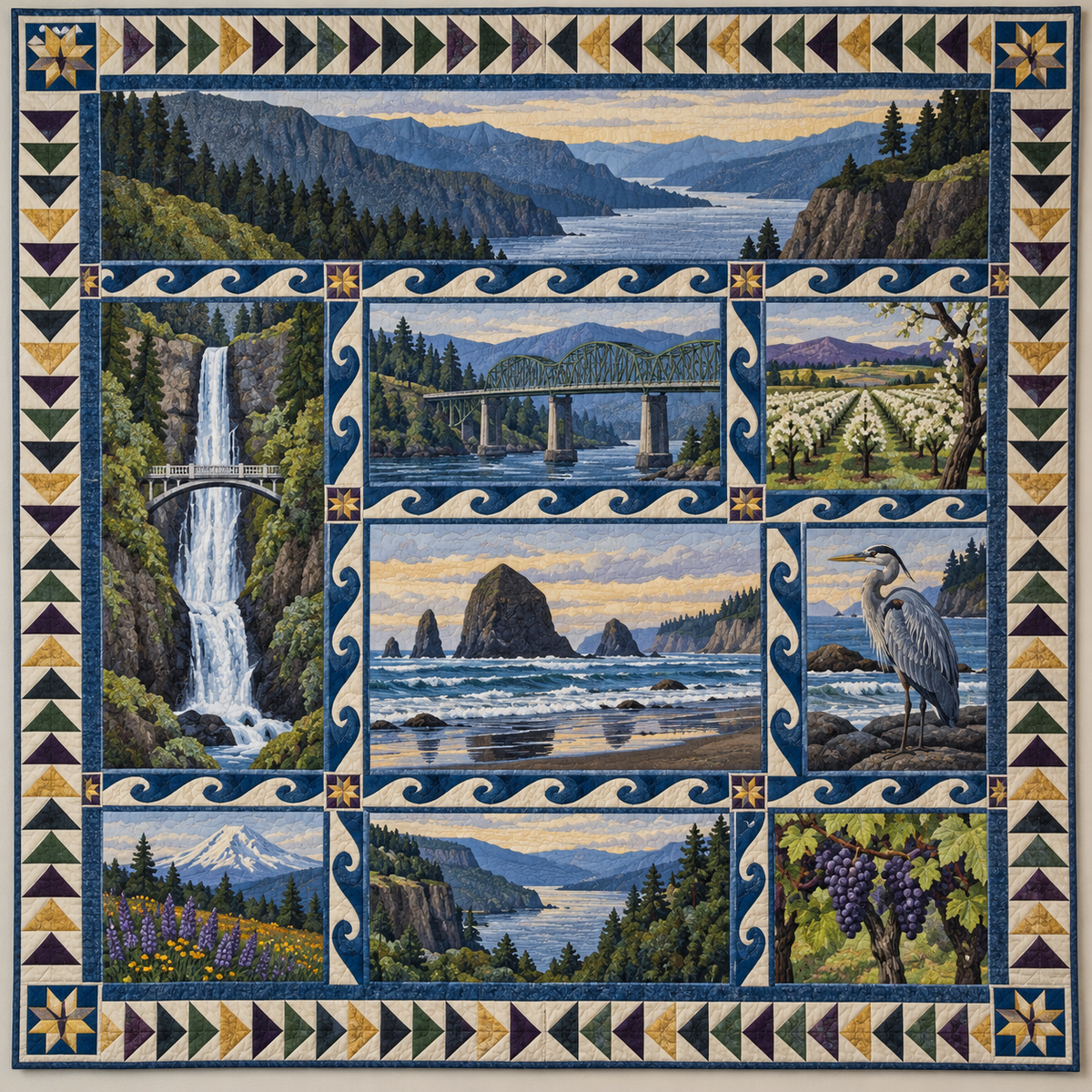 Oregon Gorge To Pacific TD1410261111 Quilt Blanket