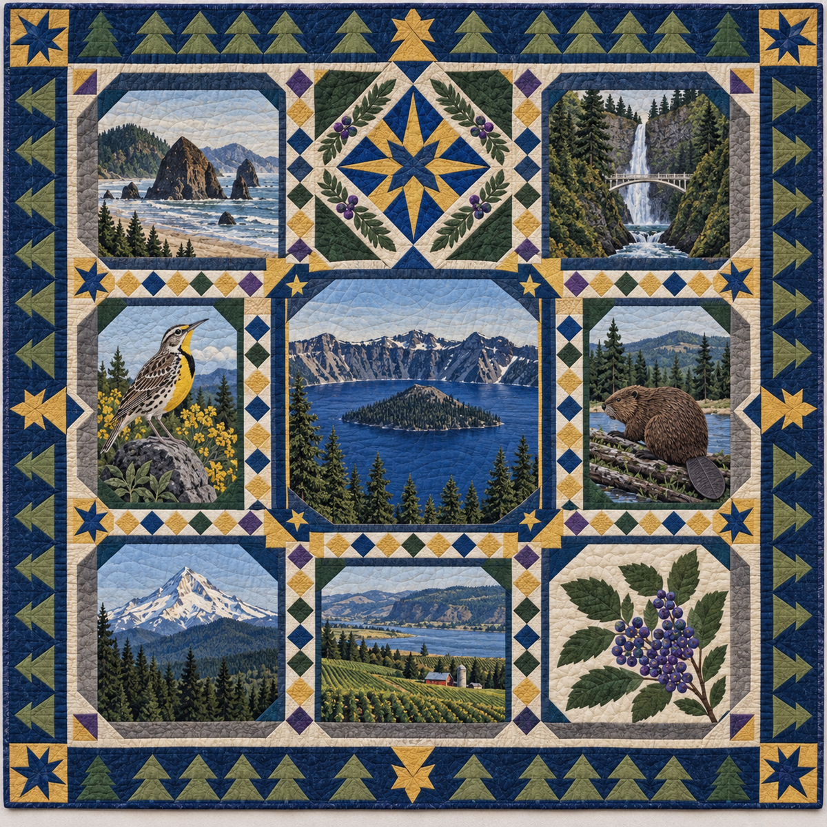 Oregon Landmark Windows TD181026763 Quilt Blanket
