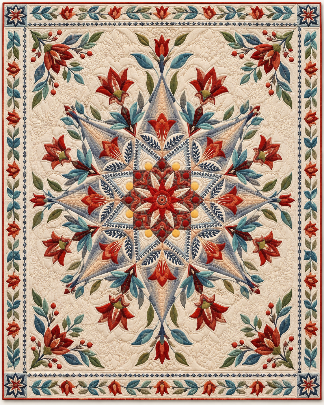 Ornate Floral Compass TD101026352 Quilt Blanket