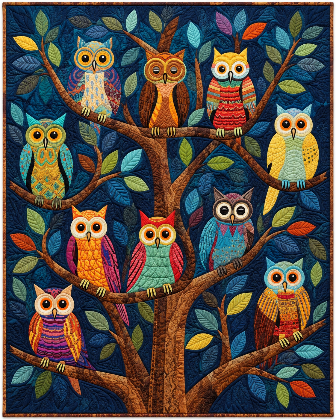 Owl Family Tree TD101026353 Quilt Blanket