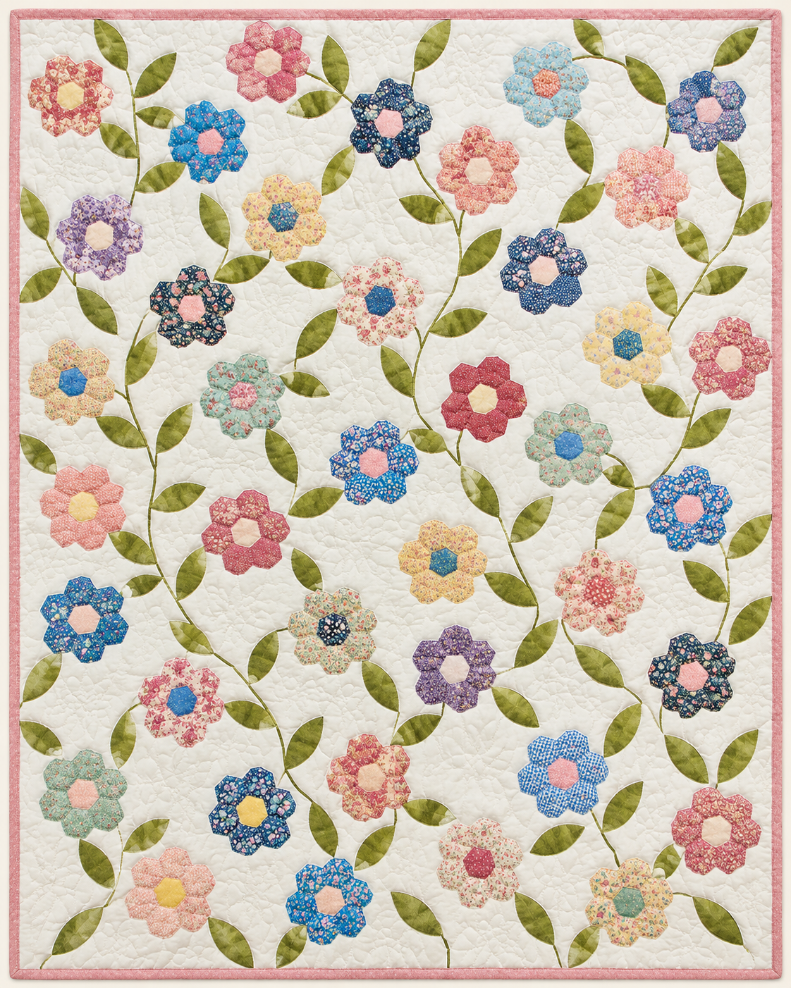Pastel Flower Vines TD101026358 Quilt Blanket