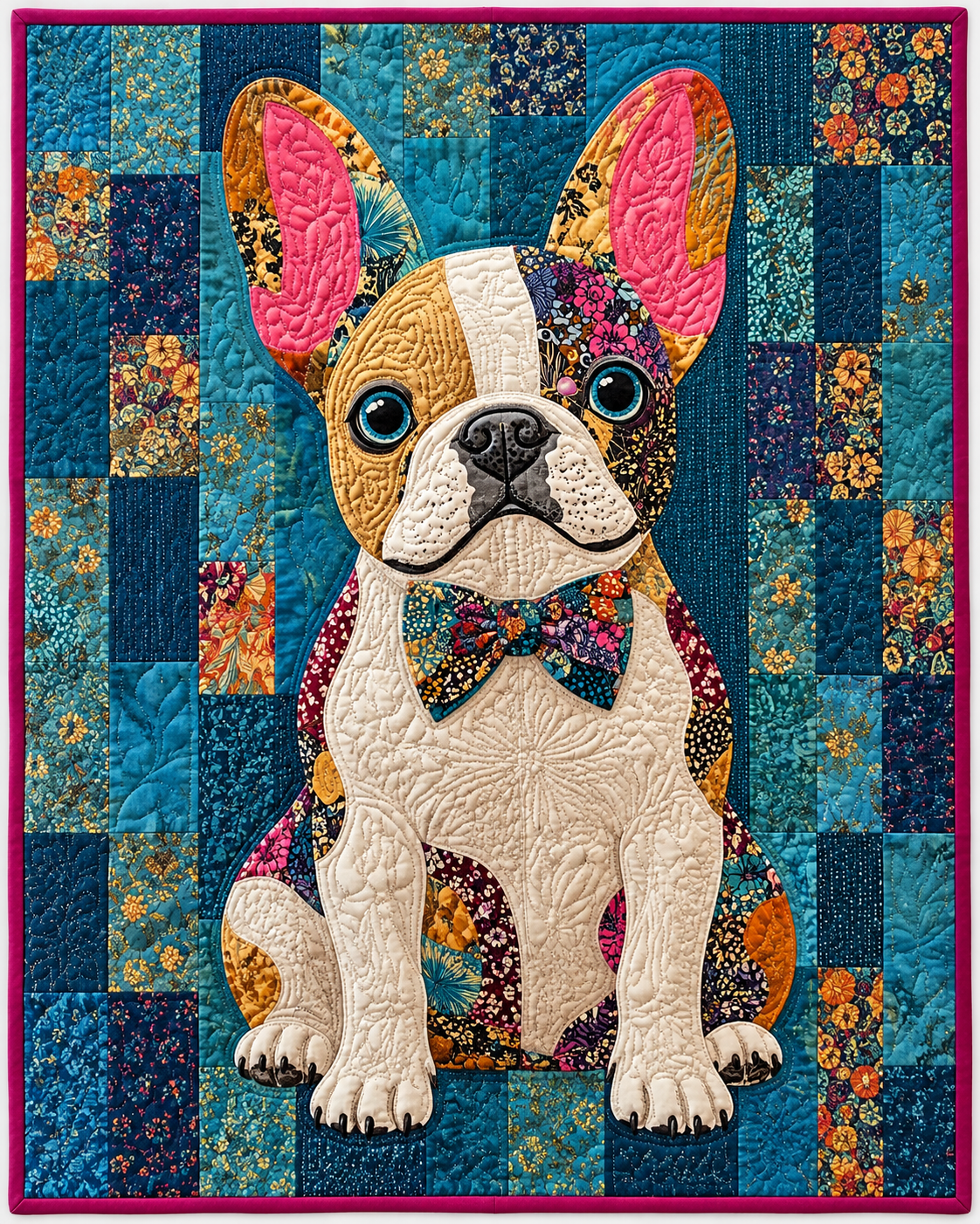 Patchwork French Bulldog TD101026368 Quilt Blanket