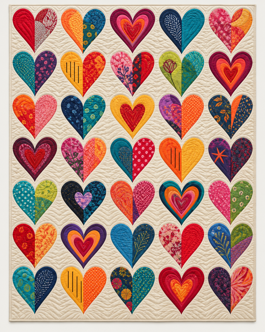 Patchwork Heart Meadow TD101026369 Quilt Blanket