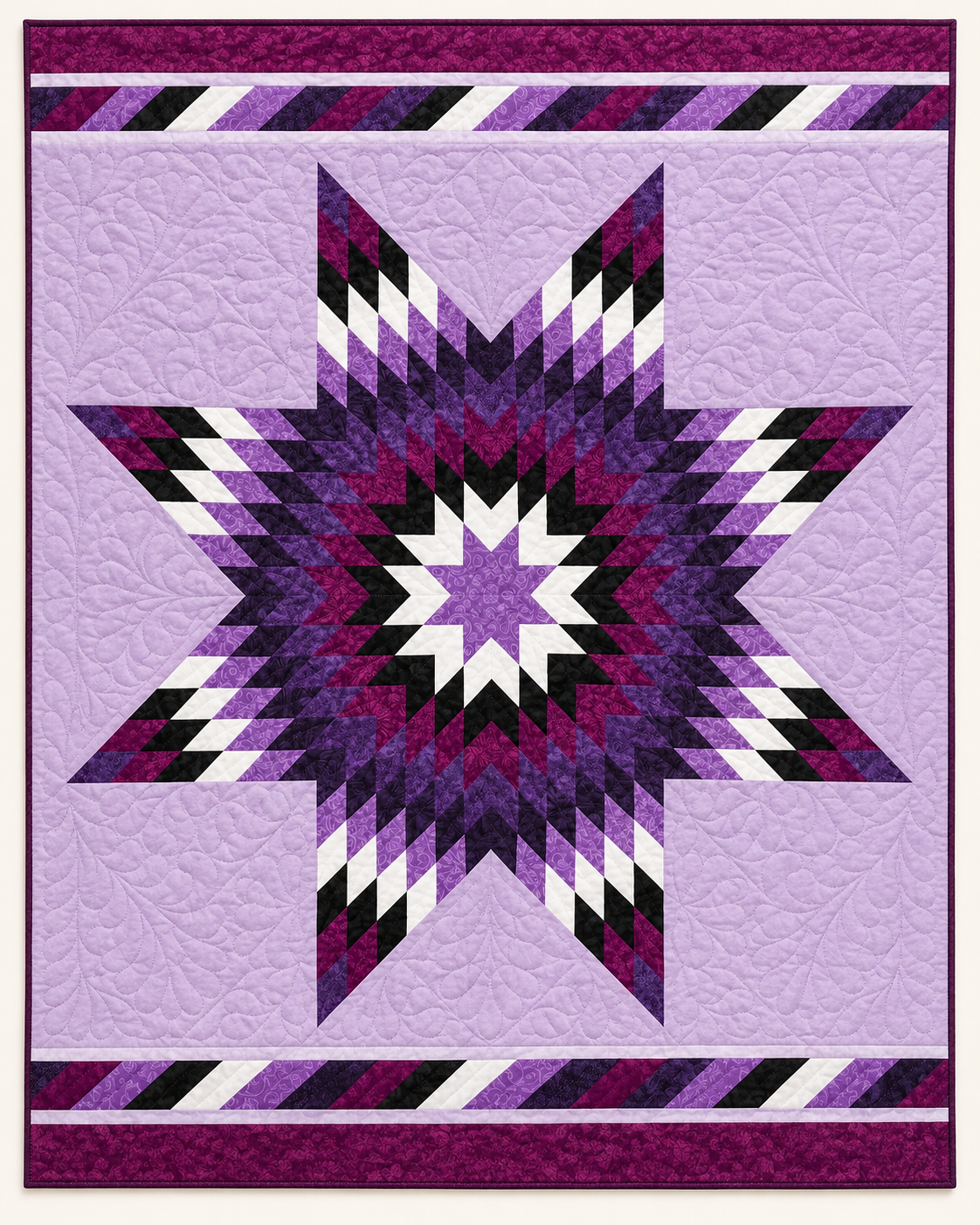 Purple Diamond Star TD101026393 Quilt Blanket