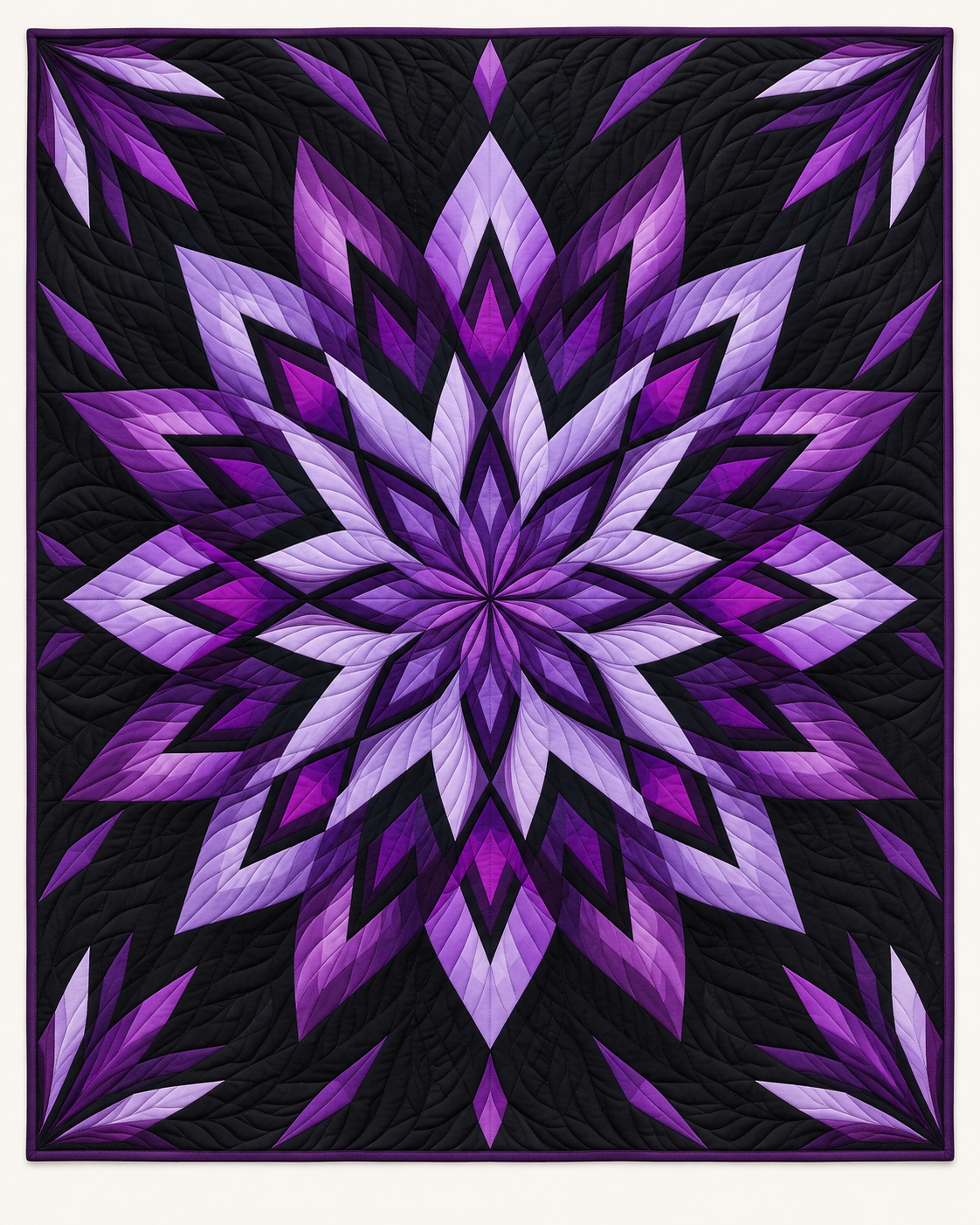 Purple Radiant Star TD101026398 Quilt Blanket