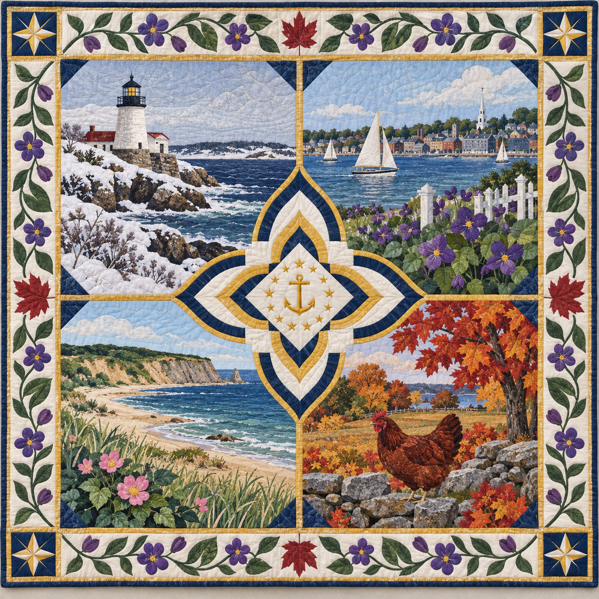 Rhode Island Four Seasons TD181026788 Quilt Blanket