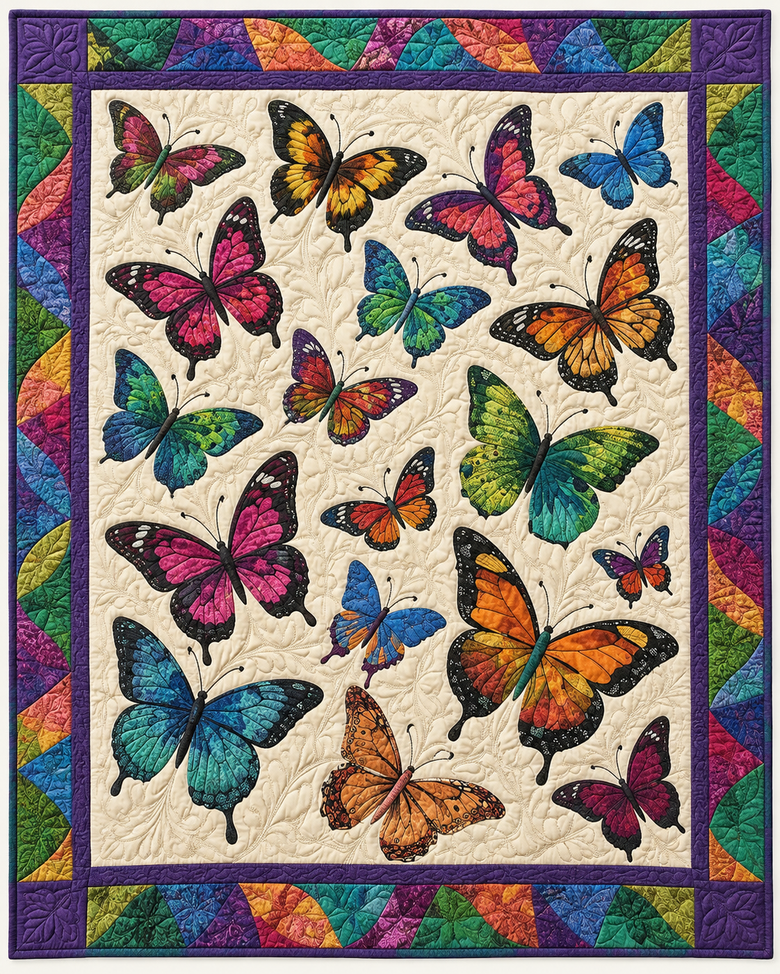 Rainbow Butterfly TD101026399 Quilt Blanket