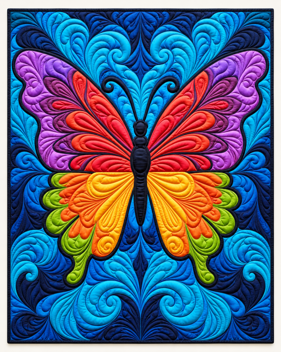 Rainbow Butterfly Medallion TD101026401 Quilt Blanket