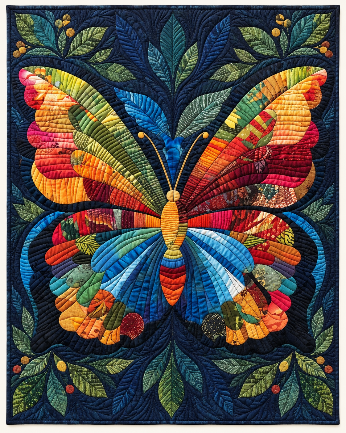 Rainbow Patchwork Butterfly TD101026406 Quilt Blanket