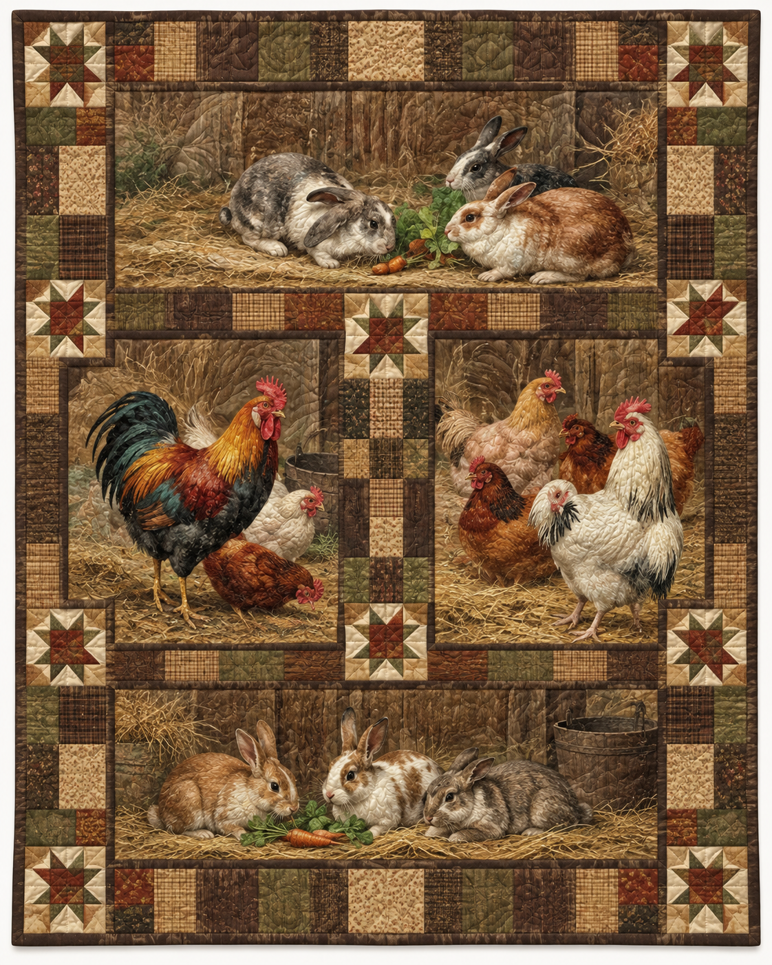 Rustic Barnyard Companions TD101026432 Quilt Blanket
