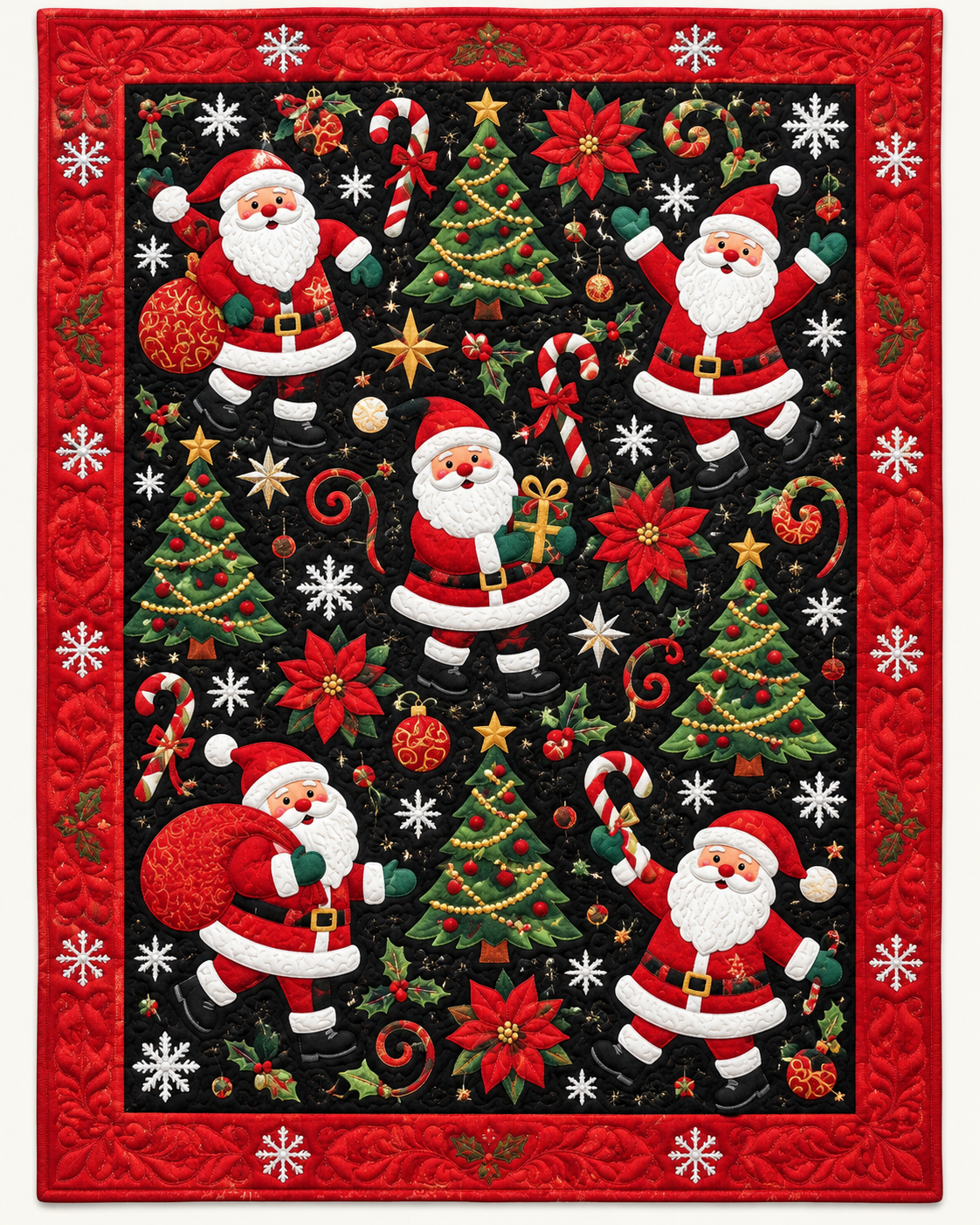 Santa Holiday Collage TD101026443 Quilt Blanket