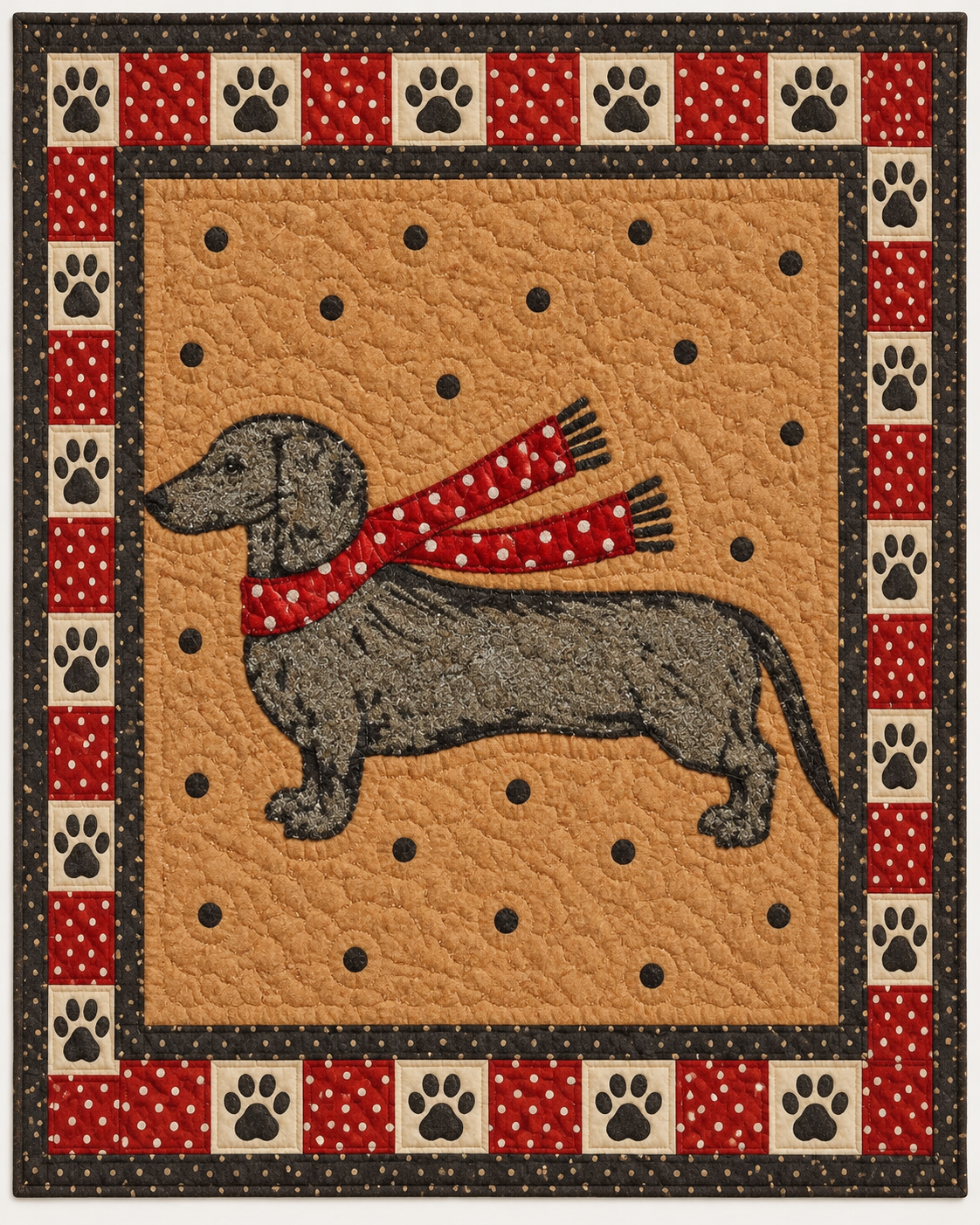 Scarfed Dachshund TD101026447 Quilt Blanket