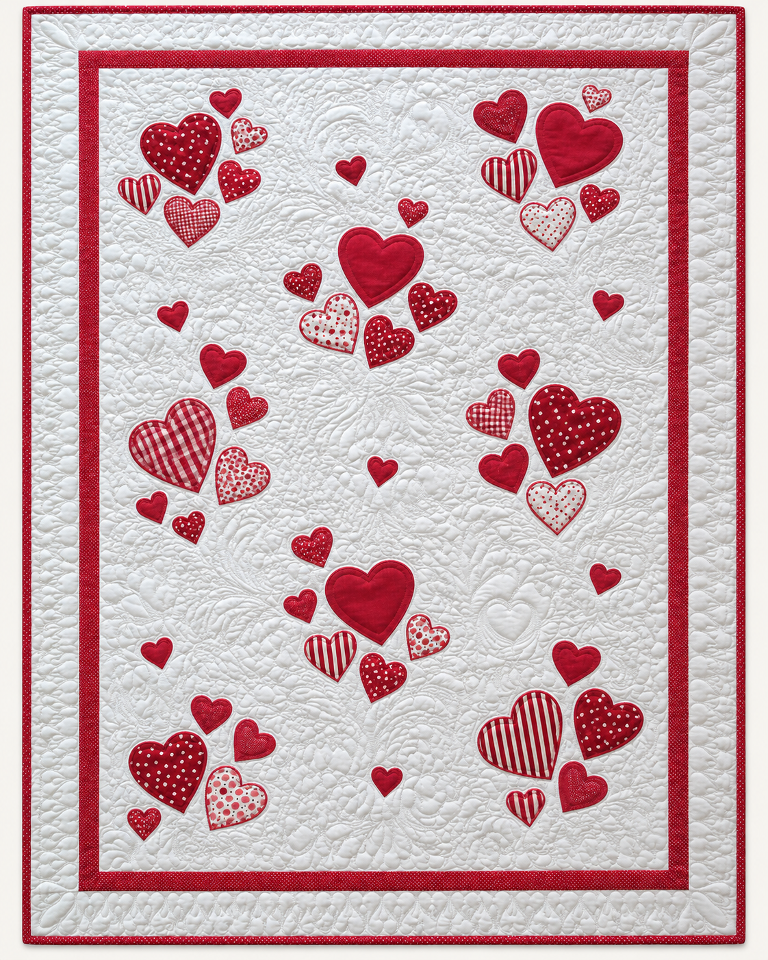 Scattered Red Hearts TD101026451 Quilt Blanket