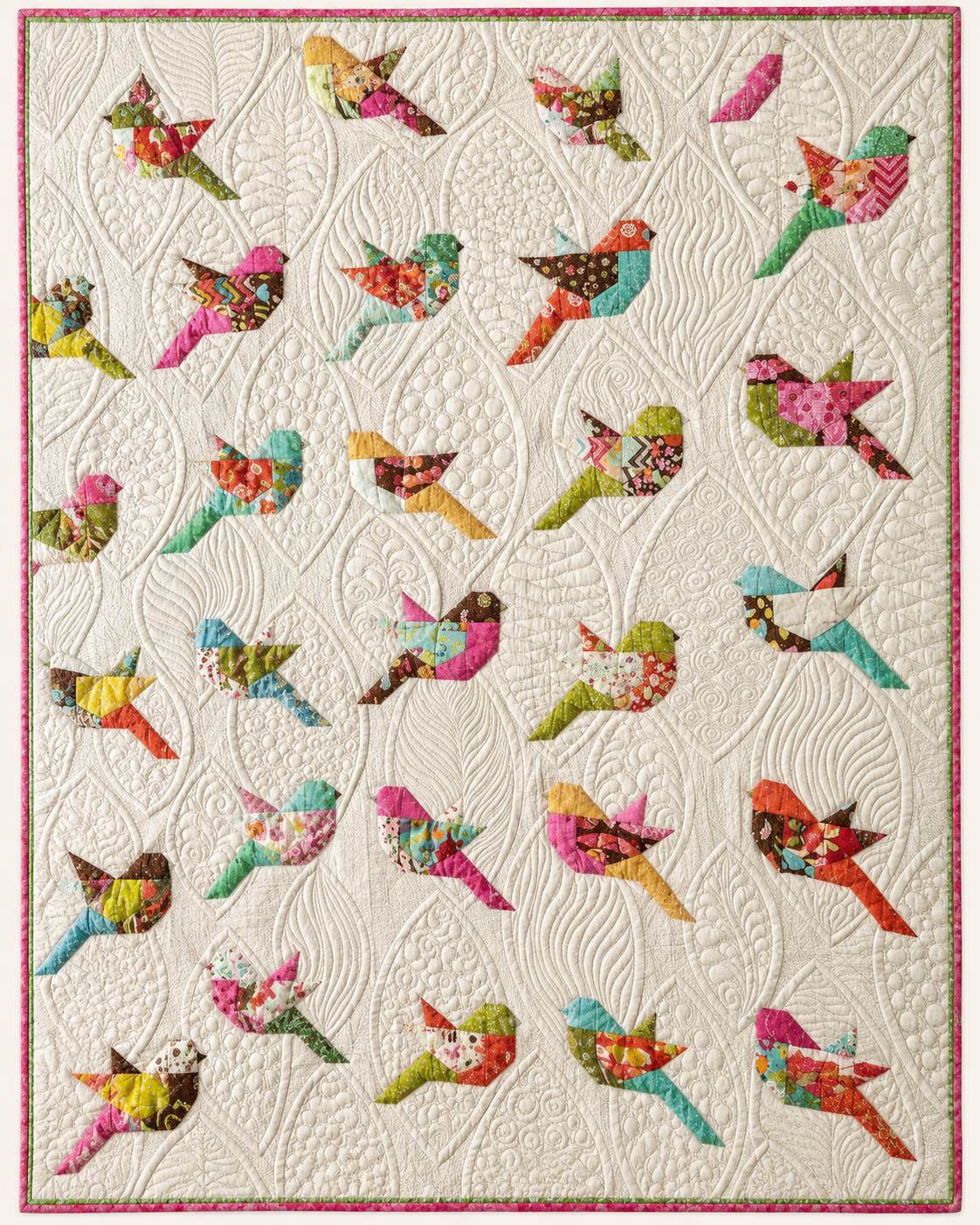 Scrappy Birds On Ivory TD101026456 Quilt Blanket