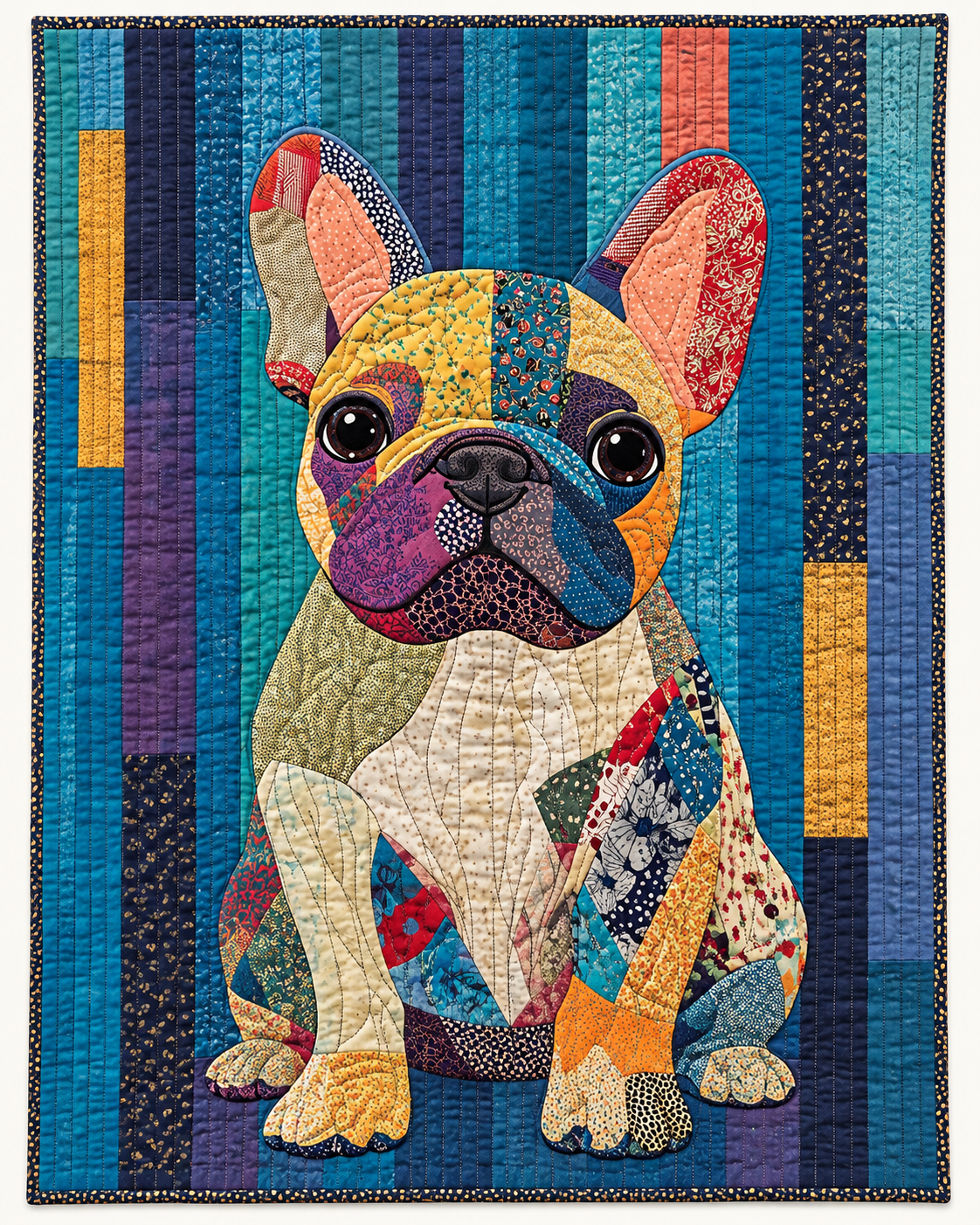 Scrappy French Bulldog TD101026462 Quilt Blanket