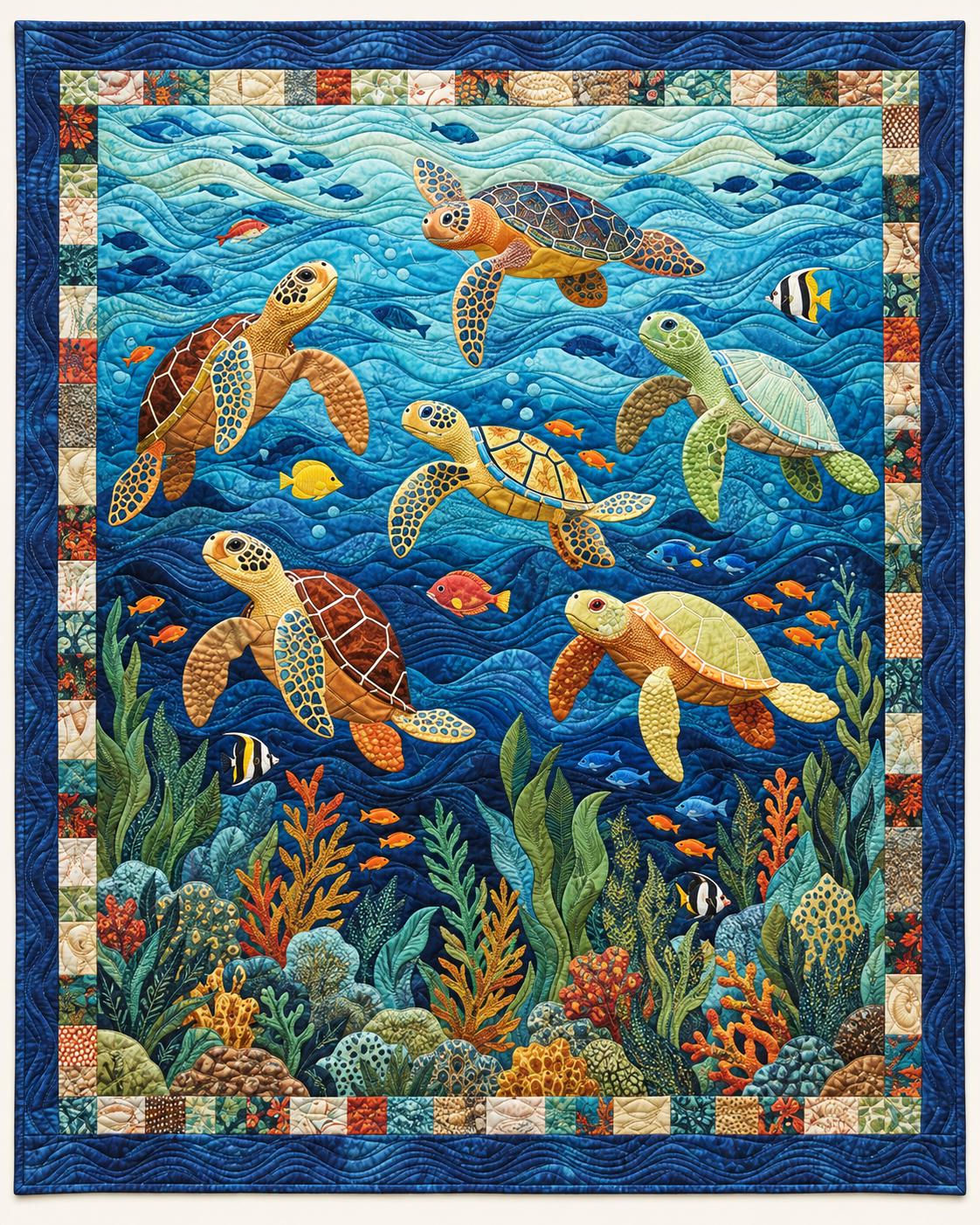 Sea Turtle Reef TD101026465 Quilt Blanket