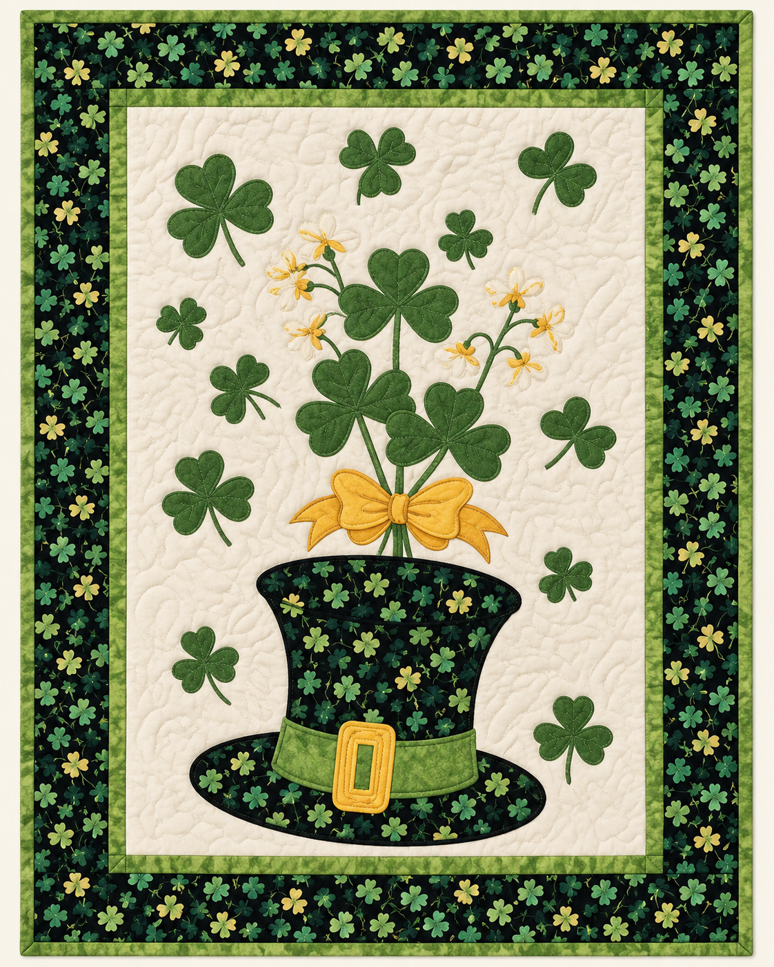 Shamrock Hat Bouquet TD101026469 Quilt Blanket