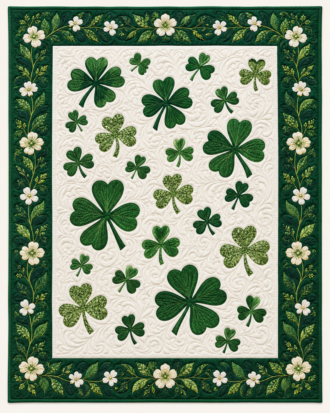 Shamrock And Blossom Border TD101026468 Quilt Blanket