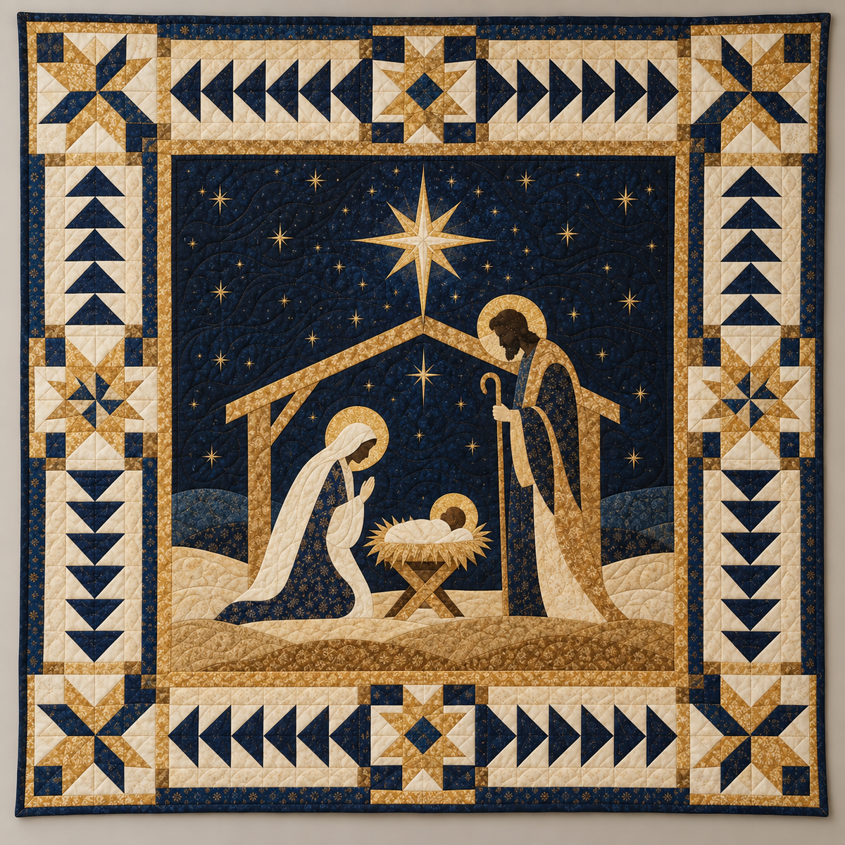 Silent Night Nativity TD101026042 Quilt Blanket